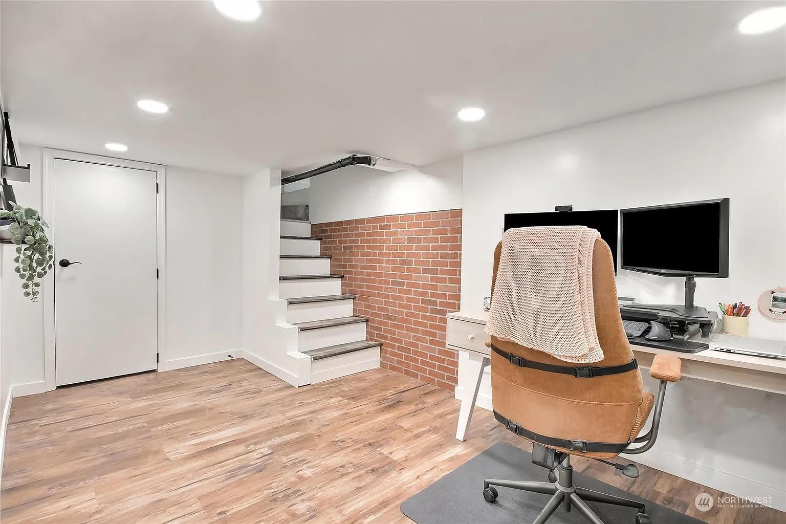 basement renovation with staircase view in Enumclaw WA