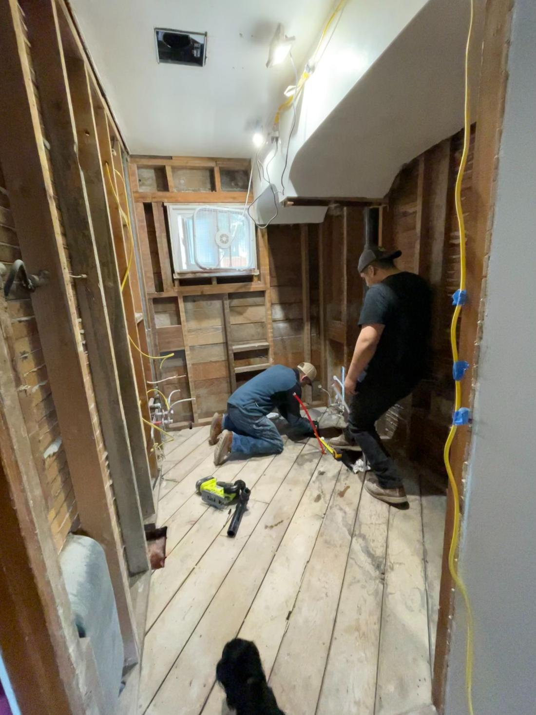 Custom tile shower waterproofing and framing preparation phase in Enumclaw WA