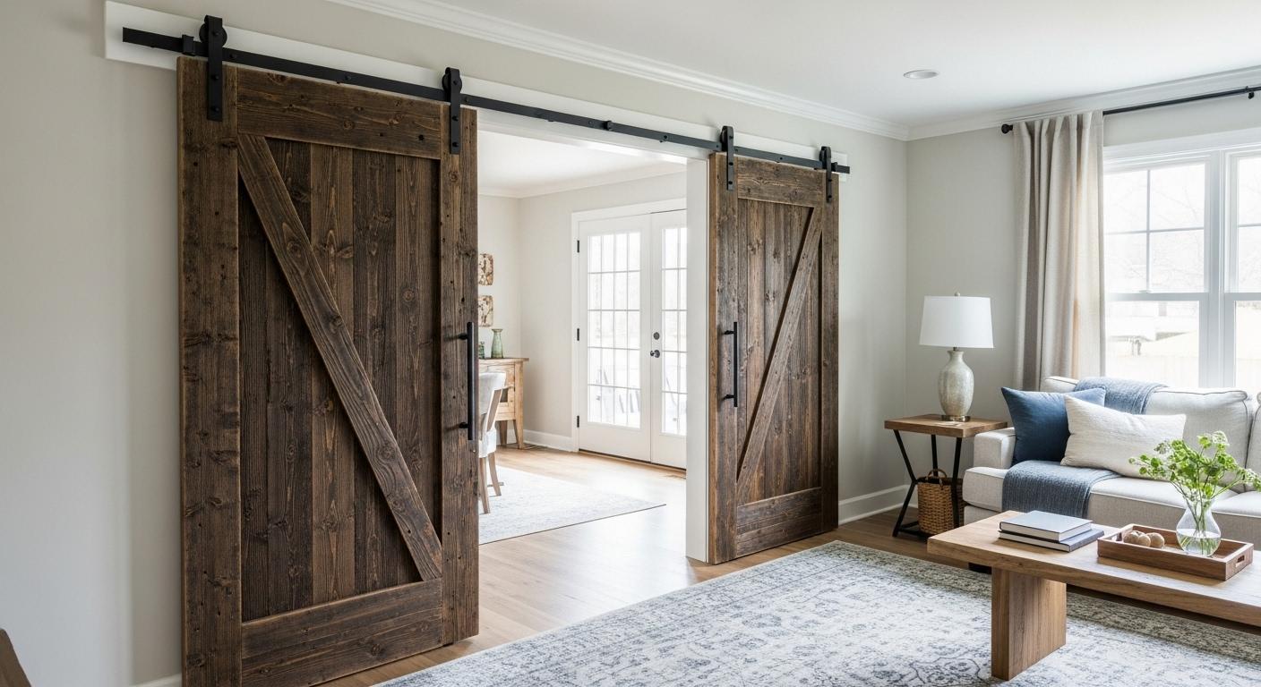 Custom barn door installation for home renovation project handled with proper permits in King County