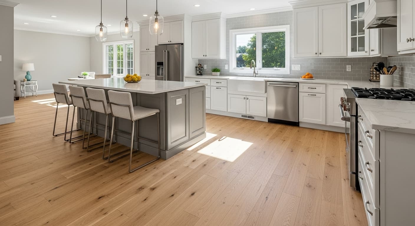 Beautiful hardwood flooring options for kitchen remodels in Pierce County