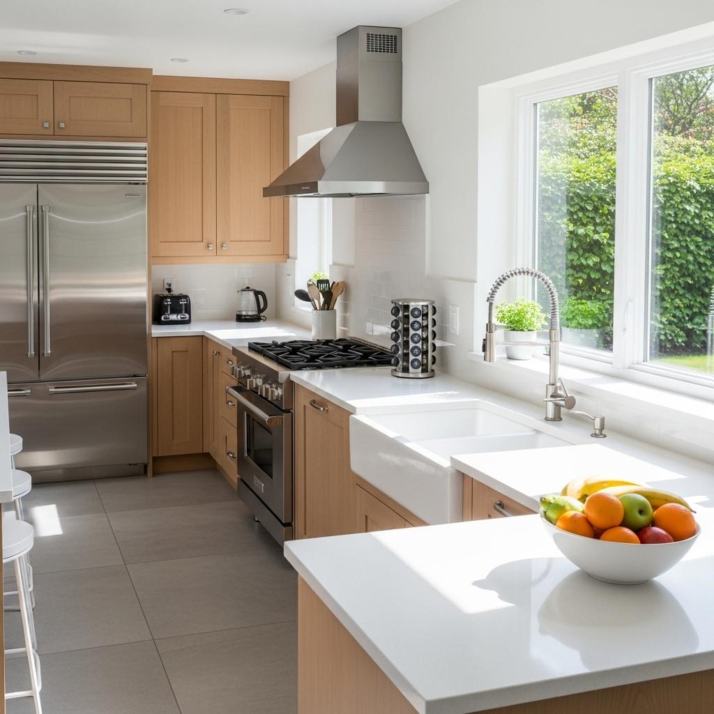 Kitchen remodel with wood cabinets in Maple Valley WA